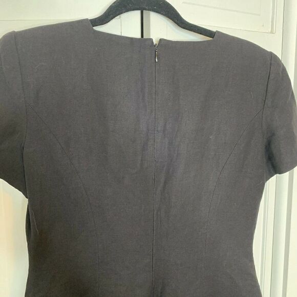 Ann Taylor Petites Sz 4 80s Black Double Breast Button Blazer Skirt Style Dress - Picture 10 of 12